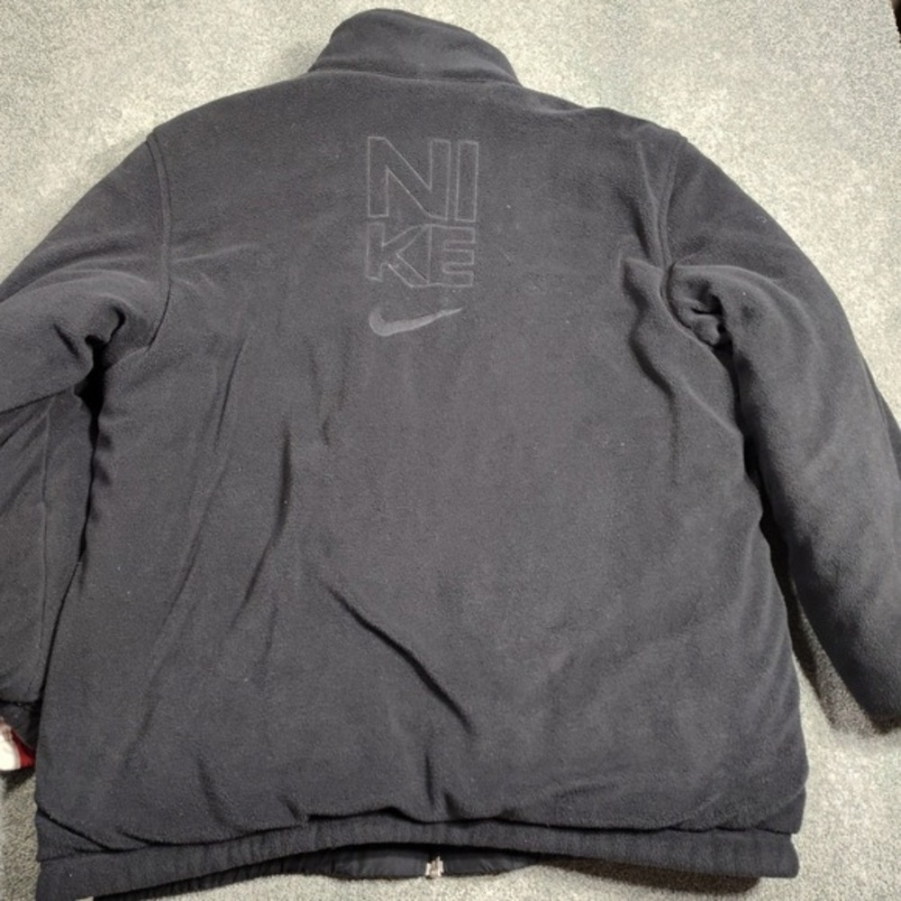 Nike Reversible Red Black Fleece Track Jacket Men's‎ Large Zip Up - Picture 2 of 15